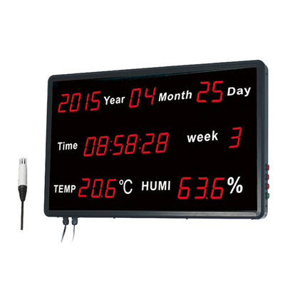 Chine Thermomètre numérique et hygromètre de date de temps avec le grand affichage d'écran fixé au mur de LED fournisseur